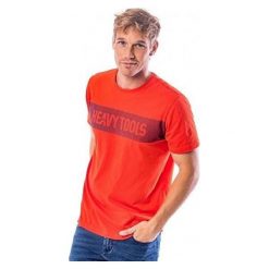 Heavy Tools Męski T-Shirt Mavyl w18-233 Orange (Rozmiar Xl). Pomarańczowe t-shirty męskie Heavy Tools, xl, bez wzorów, bez kołnierzyka. W wyprzedaży za 71,00 zł.