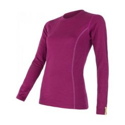 Topy sportowe damskie: Sensor Koszulka Termoaktywna Z Długim Rękawem Merino Wool Active W Lilla S