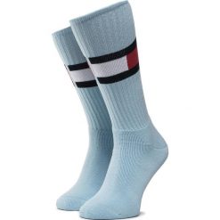 Skarpety Wysokie Unisex TOMMY HILFIGER - 481985001 Light Blue 003. Niebieskie skarpetki damskie TOMMY HILFIGER, bez wzorów, z elastanu. Za 39,00 zł.