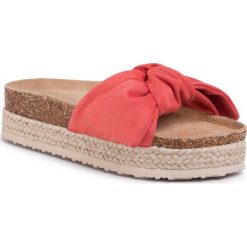 Espadryle BIG STAR - FF274A112 Coral. Czerwone espadryle damskie BIG STAR, bez wzorów, ze skóry, bez obcasa. Za 119,00 zł.