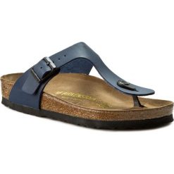 Japonki BIRKENSTOCK - Gizeh 0143621 Blue. Niebieskie klapki damskie Birkenstock, bez wzorów, ze skóry ekologicznej, bez obcasa. W wyprzedaży za 249,00 zł.