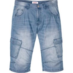 Bermudy dżinsowe TENCEL™ z lnem, Regular Fit, przyjazne dla środowiska bonprix niebieski "bleached”. Niebieskie jeansy męskie bonprix, m, bez wzorów, z jeansu. Za 99,99 zł.