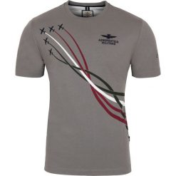 T- shirt Aeronautica Militare. Szare koszulki męskie xxl, bez wzorów, z włoskim kołnierzykiem, bez rękawów. Za 279,00 zł.