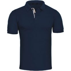 Koszulka polo męska slim granatowa Recea. Koszulki męskie Recea, xl, bez wzorów, z bawełny, biznesowe, z krótkim rękawem. Za 29,99 zł.
