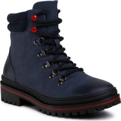 Trapery JENNY FAIRY - WS2886-04 Navy. Niebieskie trapery damskie Jenny Fairy, ze skóry ekologicznej, klasyczne, bez obcasa, bez zapięcia. Za 129,99 zł.