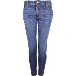 Dsquared2 Jeansy "Twiggy Jean". Czerwone jeansy damskie Dsquared2, bez wzorów, z jeansu. Za 899,00 zł.