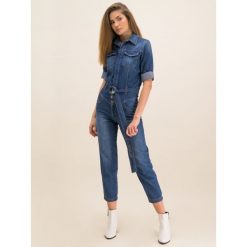 Kombinezon Pinko Zena PE20 PDEN 1J10EP Y5X8. Niebieskie kombinezony damskie Pinko, bez wzorów, z bawełny, bez kołnierzyka, bez rękawów. W wyprzedaży za 1149,00 zł.