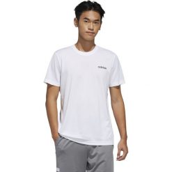 Biała koszulka męska ADIDAS FL0288. Białe koszulki męskie Adidas, m, bez wzorów, ze skóry, bez kołnierzyka, bez rękawów. Za 69,00 zł.