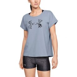 Under Armour Koszulka Szary. Szare koszulki damskie Under Armour, l, z nadrukiem, z bawełny, bez kołnierzyka, z krótkim rękawem. Za 119,95 zł.
