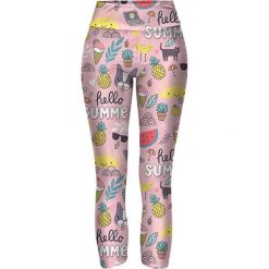 Legginsy we wzory: Legginsy w kolorze jasnoróżowym ze wzorem
