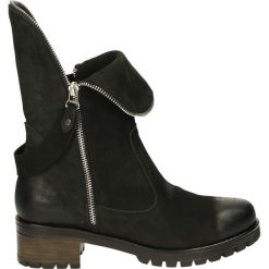 Botki - 96197 NER J18. Czarne botki damskie na zamek Venezia, z nubiku. Za 429,00 zł.