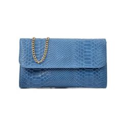 Torebki klasyczne damskie: Skórzana torebka w kolorze niebieskim – (S)25,5 x (W)15 cm