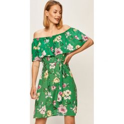 Answear - Sukienka Answear Lab. Zielone sukienki damskie ANSWEAR, na co dzień, s, w kwiaty, z wiskozy, casualowe, bez kołnierzyka, bez rękawów, mini, rozkloszowane. Za 129,90 zł.