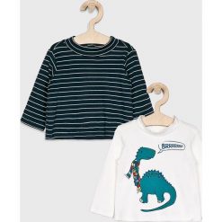 Blukids - T-shirt (2 pack) 68-98 cm. Białe t-shirty chłopięce Blukids, z nadrukiem, z bawełny, z długim rękawem. W wyprzedaży za 24,90 zł.