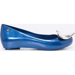 Melissa - Baleriny Anglomania by Vivenne Westwood. Niebieskie baleriny damskie marki Melissa, z materiału. W wyprzedaży za 429,90 zł.