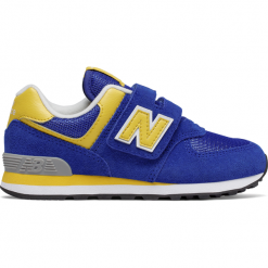 New Balance YV574BY. Niebieskie buciki niemowlęce marki New Balance, z materiału. W wyprzedaży za 99,99 zł.