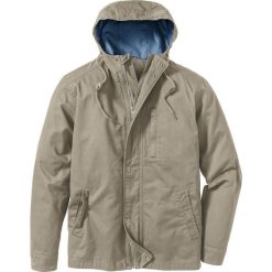 Kurtka z kapturem Regular Fit bonprix khaki. Zielone płaszcze męskie bonprix, m, bez wzorów, z kapturem. Za 179,99 zł.