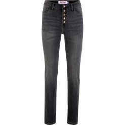 Miękkie dżinsy SLIM bonprix szary. Szare jeansy damskie marki bonprix. Za 89,99 zł.