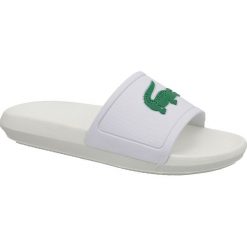 Lacoste Croco Slide 119 3 737CFA0005082. Białe klapki damskie Lacoste, bez wzorów, z materiału, bez obcasa. W wyprzedaży za 149,99 zł.