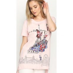 Bluzki damskie: Różowy T-shirt Tower Of Love