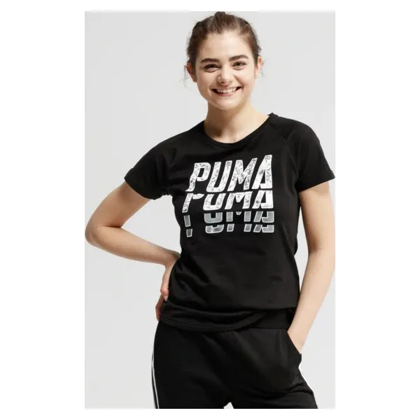 Puma Koszulka Ss Font Graphic , czarny, rozmiar S. Czarne koszulki damskie Puma, s, bez wzorów, z bawełny, klasyczne, z klasycznym kołnierzykiem. W wyprzedaży za 79,99 zł.