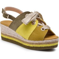 Espadryle HISPANITAS - Inma CHV98688 Artemisa/Limon. Zielone espadryle damskie Hispanitas, bez wzorów, z zamszu, bez obcasa, na obcasie. W wyprzedaży za 299,00 zł.