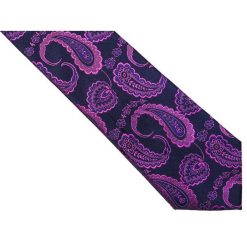 Granatowy krawat męski w różowy paisley C16. Różowe krawaty męskie Modini Moda Męska, na co dzień, bez wzorów, z tkaniny, casualowe. W wyprzedaży za 49,50 zł.