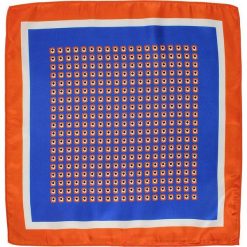 Niebiesko-Pomarańczowa Elegancka Poszetka Męska -ALTIES- Wzór Geometryczny POSZALTS0337. Niebieskie poszetki męskie Alties, w geometryczne wzory, eleganckie. Za 27,00 zł.