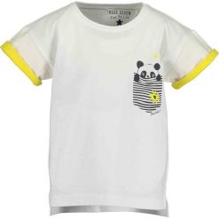 Blue Seven - T-shirt dziecięcy 92-128 cm. Białe bluzki dziewczęce Blue Seven, z nadrukiem, z bawełny, z okrągłym kołnierzem, z krótkim rękawem, krótkie, bez kaptura. Za 44,90 zł.