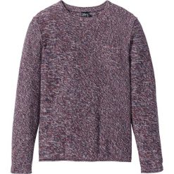 Sweter melanżowy z okrągłym dekoltem bonprix czerwony melanż. Czerwone swetry męskie bonprix, s, bez wzorów, z okrągłym kołnierzem, bez kaptura. Za 74,99 zł.
