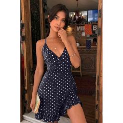 Sukienka KENZIE NAVY. Niebieskie sukienki damskie Sukienka KENZIE NAVY, s, bez wzorów, bez kołnierzyka, z krótkim rękawem, krótkie, mini. W wyprzedaży za 69,00 zł.