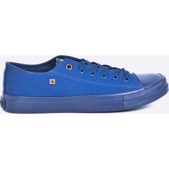 Big Star - Tenisówki. Niebieskie trampki męskie BIG STAR, bez wzorów, z materiału, retro, na sznurówki. Za 89,90 zł.