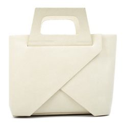 Torebki klasyczne damskie: Skórzana torebka w kolorze beżowym – (S)25 x (W)40 x (G)12 cm