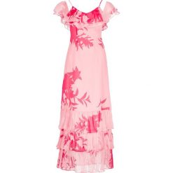 Sukienka letnia Guess W92K80 WBJU0. Różowe sukienki damskie Guess, na lato, xs, z aplikacjami, z jedwabiu, bez kołnierzyka, bez rękawów. W wyprzedaży za 429,00 zł.