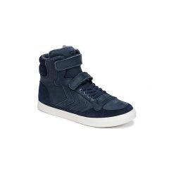 Buty Dziecko Hummel STADIL OILED HIGH JR. Niebieskie trampki dziewczęce Hummel, bez wzorów, bez zapięcia. Za 279,20 zł.