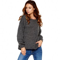 Sweter w kolorze grafitowym. Szare bez kategorii Lemoniade, ze splotem, z dekoltem w łódkę. Za 159,95 zł.