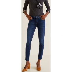 Mango - Jeansy push-up. Zielone jeansy damskie skinny marki Mango, z aplikacjami, z elastanu, z obniżonym stanem. Za 119,90 zł.