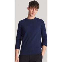 Sweter z bawełną oragniczną - Granatowy. Niebieskie swetry męskie Reserved, s, z bawełny. Za 119,99 zł.