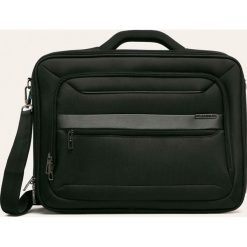 Samsonite - Torba. Czarne torby męskie skórzane Samsonite, w paski, z poliesteru. Za 389,90 zł.