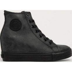 Big Star - Trampki. Czarne koturny damskie BIG STAR, bez wzorów, z gumy, na sznurówki. Za 179,90 zł.
