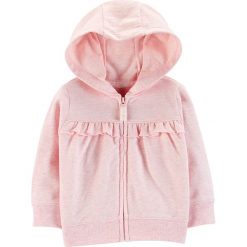 Bluza w kolorze jasnoróżowym. Różowe bluzy niemowlęce Carter's, bez wzorów, z bawełny, bez rękawów, bez kaptura. W wyprzedaży za 42,95 zł.