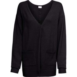Sweter rozpinany bonprix czarny. Czarne swetry damskie bonprix, bez wzorów, bez rękawów, bez kaptura. Za 44,99 zł.