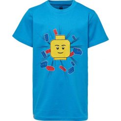 Koszulka "CM-50101" w kolorze niebieskim. Niebieskie t-shirty chłopięce LEGO Wear, z nadrukiem, z bawełny, bez rękawów. W wyprzedaży za 29,95 zł.