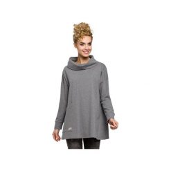 M260 Bluza oversize z kominem i kieszenią szara. Szare bluzy damskie Moe, xl, bez wzorów, z elastanu, bez rękawów, bez kaptura. Za 291,87 zł.