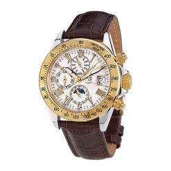 Zegarki męskie: Zegarek „AB-8110-GOLD-S-W-L” w kolorze brązowo-złoto-srebrnym