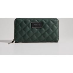 Pikowany portfel - Khaki. Brązowe portfele damskie Mohito, bez wzorów. Za 59,99 zł.