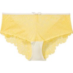 Figi panty bonprix ecru-żółty. Żółte panty damskie bonprix, w koronkowe wzory. Za 27,99 zł.
