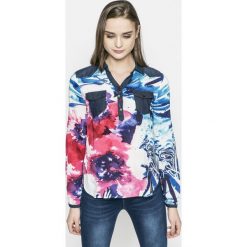 Desigual - Koszula Blus_ala de mariposa. Szare koszule wiązane damskie Desigual, s, z bawełny, casualowe, z długim rękawem. W wyprzedaży za 179,90 zł.