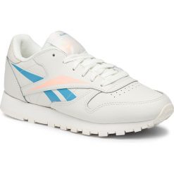 Buty Reebok - Cl Lthr DV8500 Chalk/Cwhite/Sunglo. Brązowe półbuty damskie Reebok, na co dzień, bez wzorów, ze skóry, bez obcasa, bez zapięcia. W wyprzedaży za 199,00 zł.