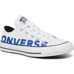 Trampki CONVERSE - Ctas Ox 165431C White/Blue/White. Białe półbuty męskie Converse, bez wzorów, z gumy, bez zapięcia. W wyprzedaży za 209,00 zł.